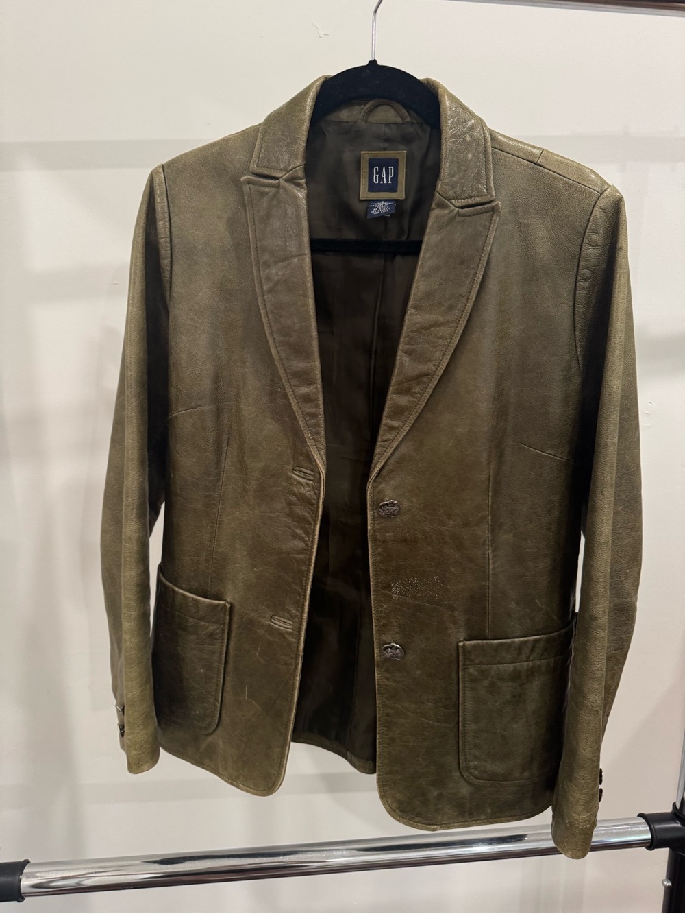 GAP Olive Leather Sport Coat